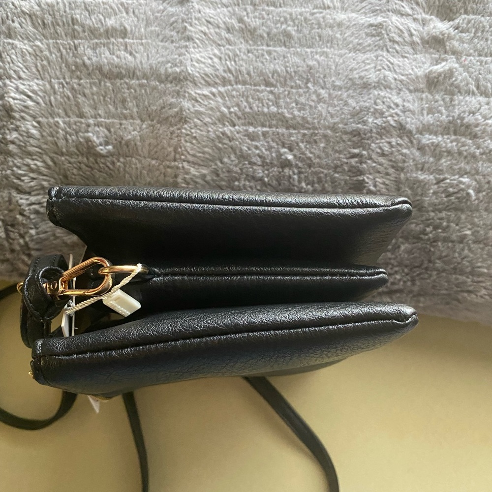 NWT ISabelle vegan leather crossbody/clutch/shoulder bag black - Picture 10 of 16